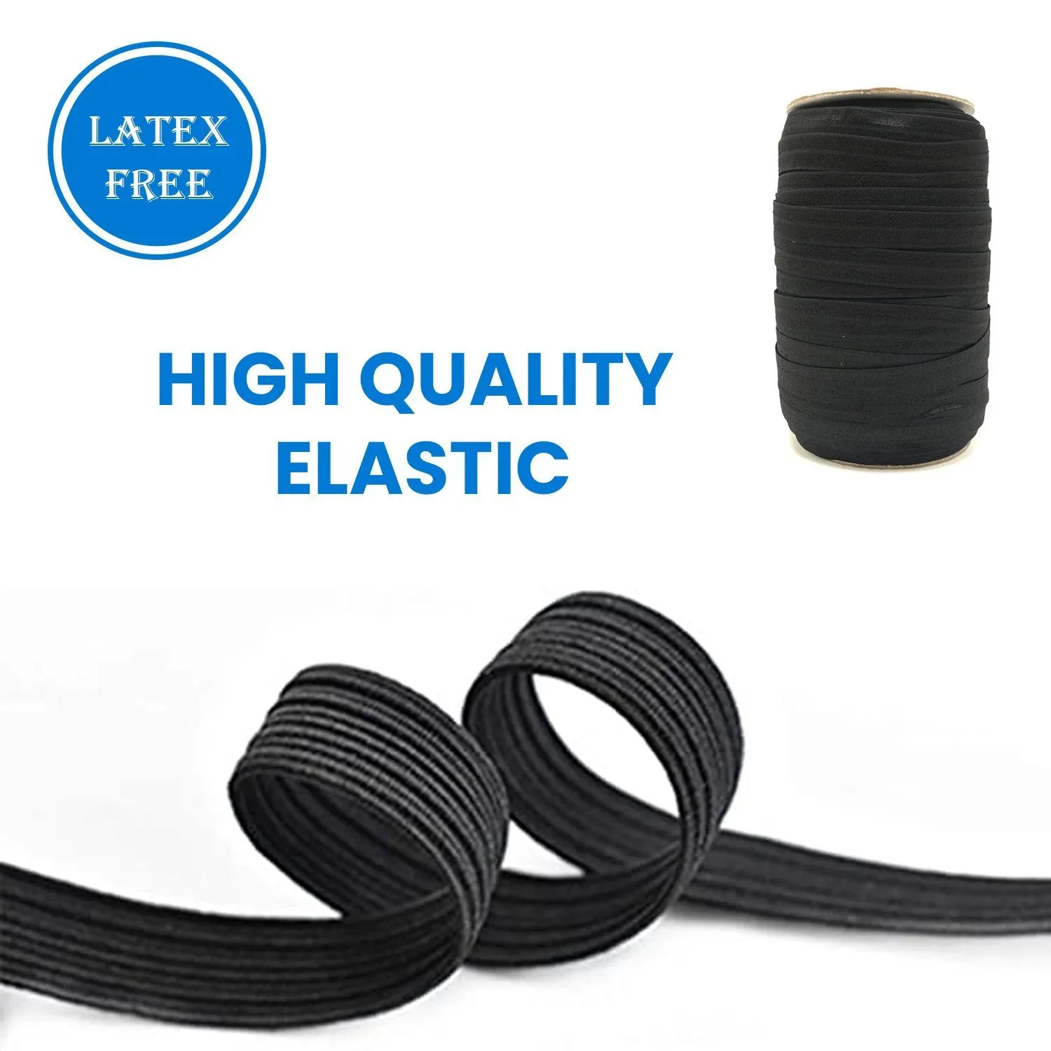 1/4" Elastic Black - 100 yards