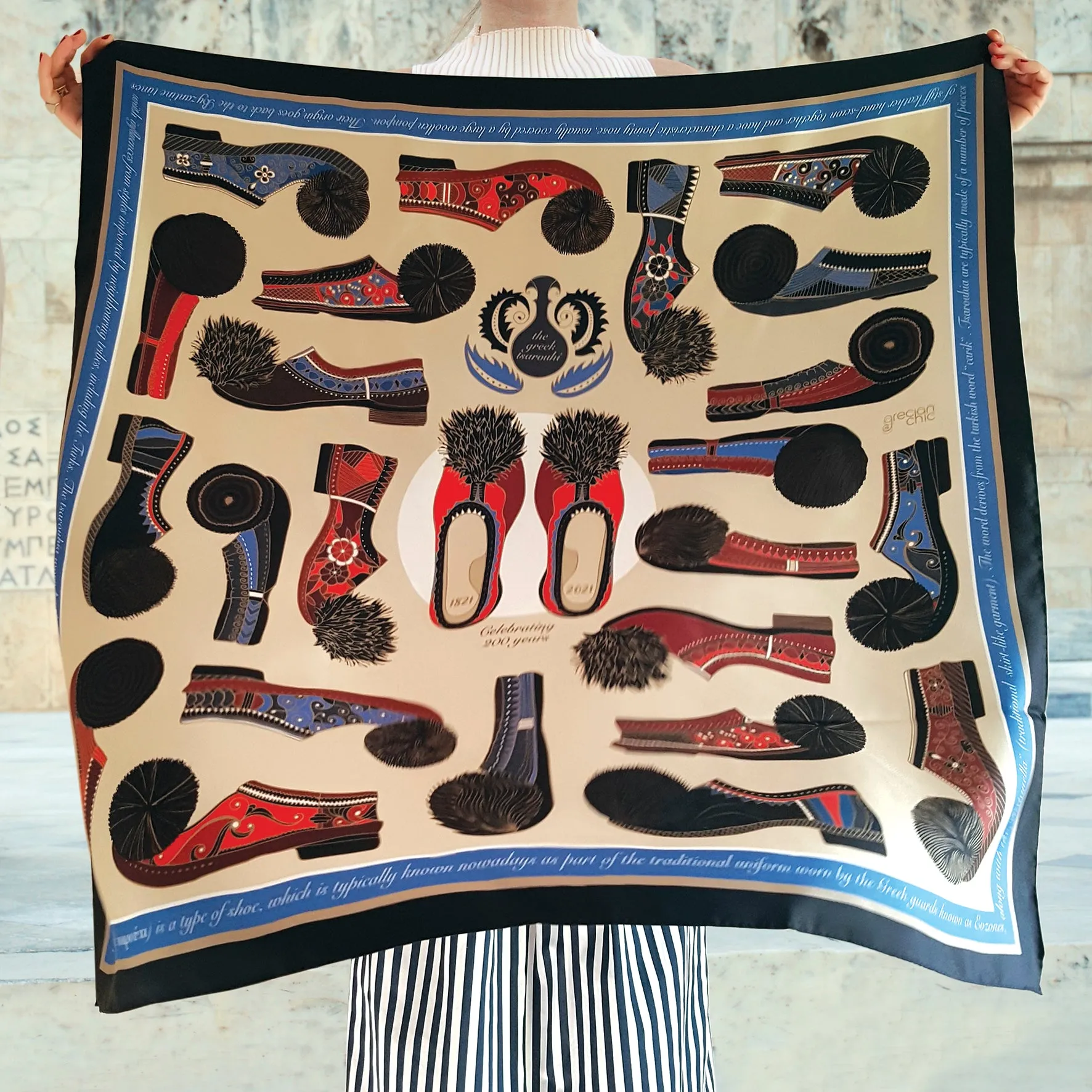 1821 TSAROUHIA |  Silk Scarf 90