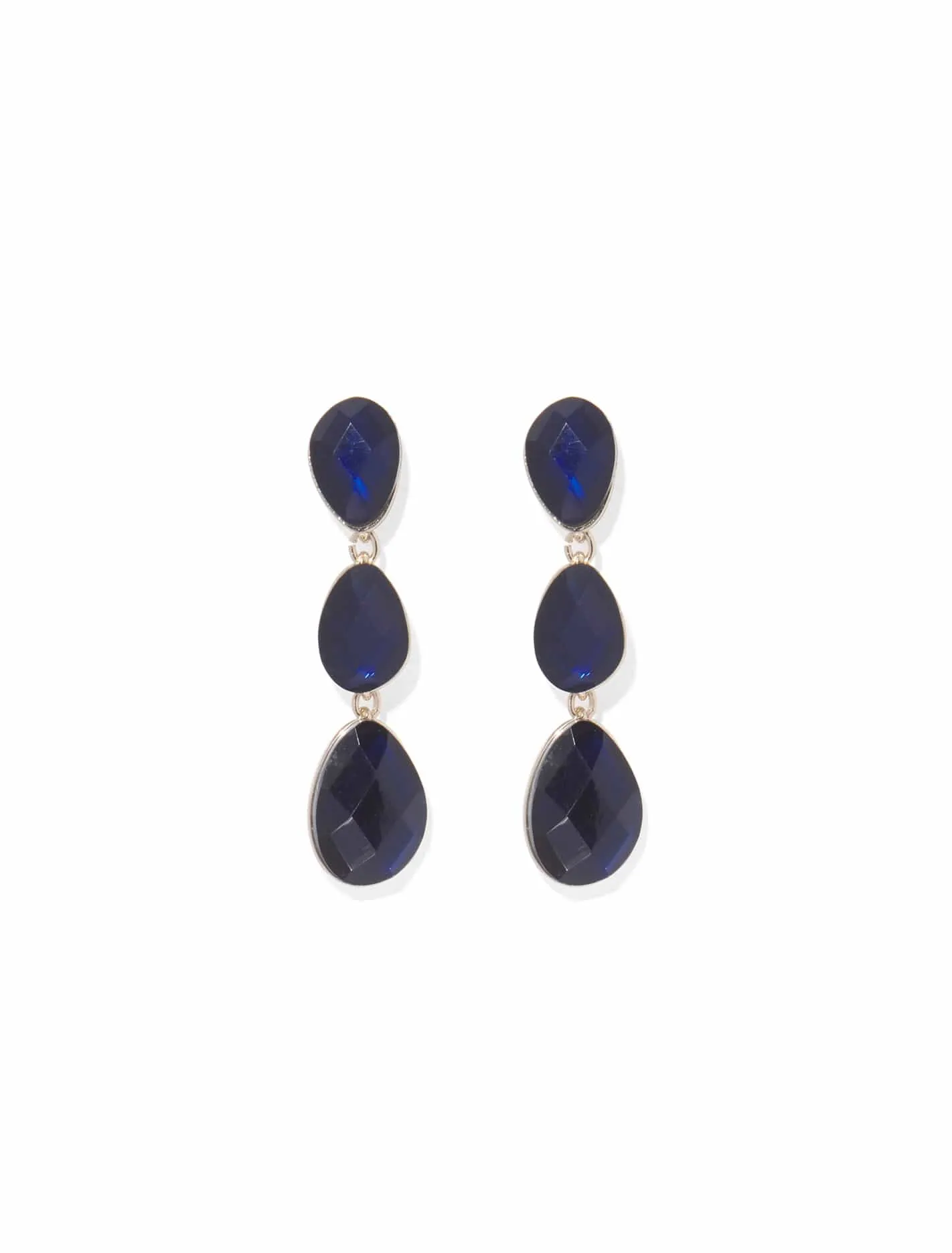 Abril Triple Stone Drop Earrings