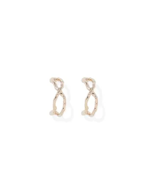 Alexa Hammered Cross Hoop Earrings