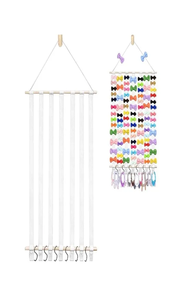 Baby Hair Accessory Hanging Storage Display (60  headbands & 40  bow clips