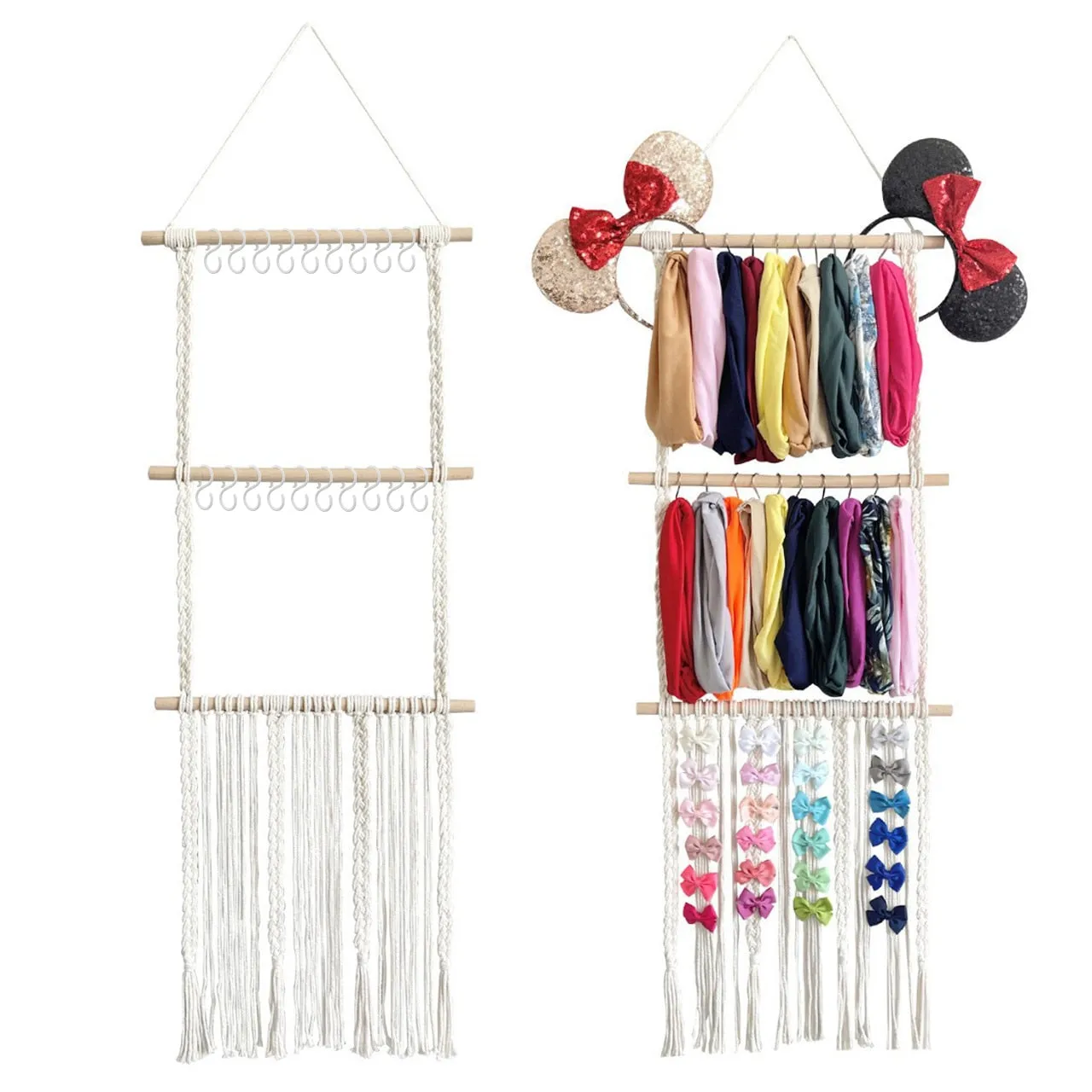 Baby Hair Accessory Hanging Storage Display (60  headbands & 40  bow clips