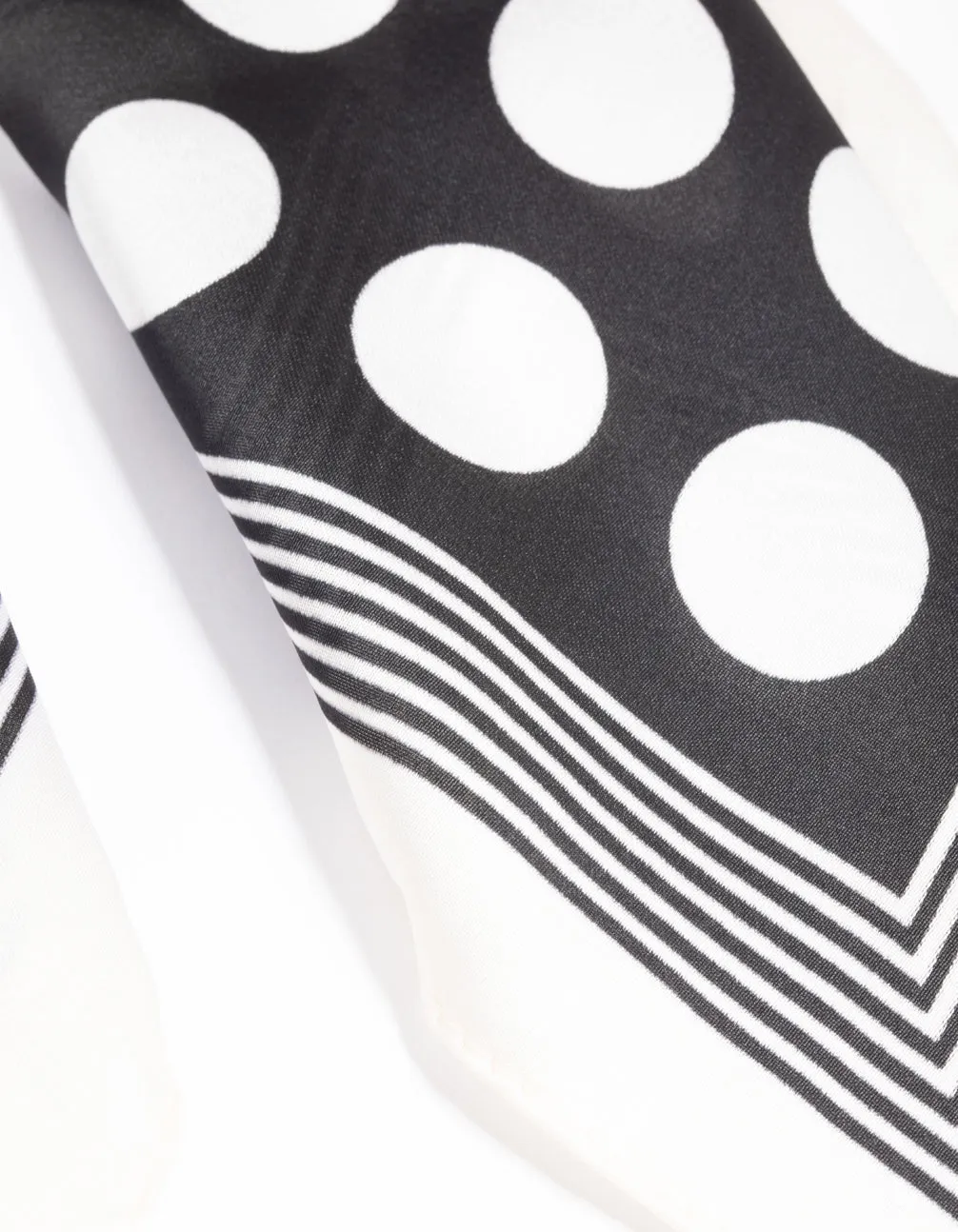 Black & White Polka Dot Bandana Hair Scarf