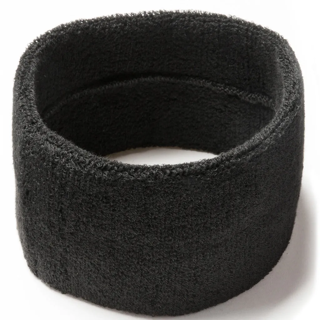 Black Basketball Toweling Headband