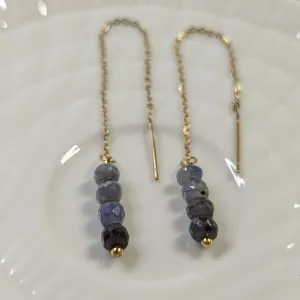 Blue Sapphire Threader Earrings