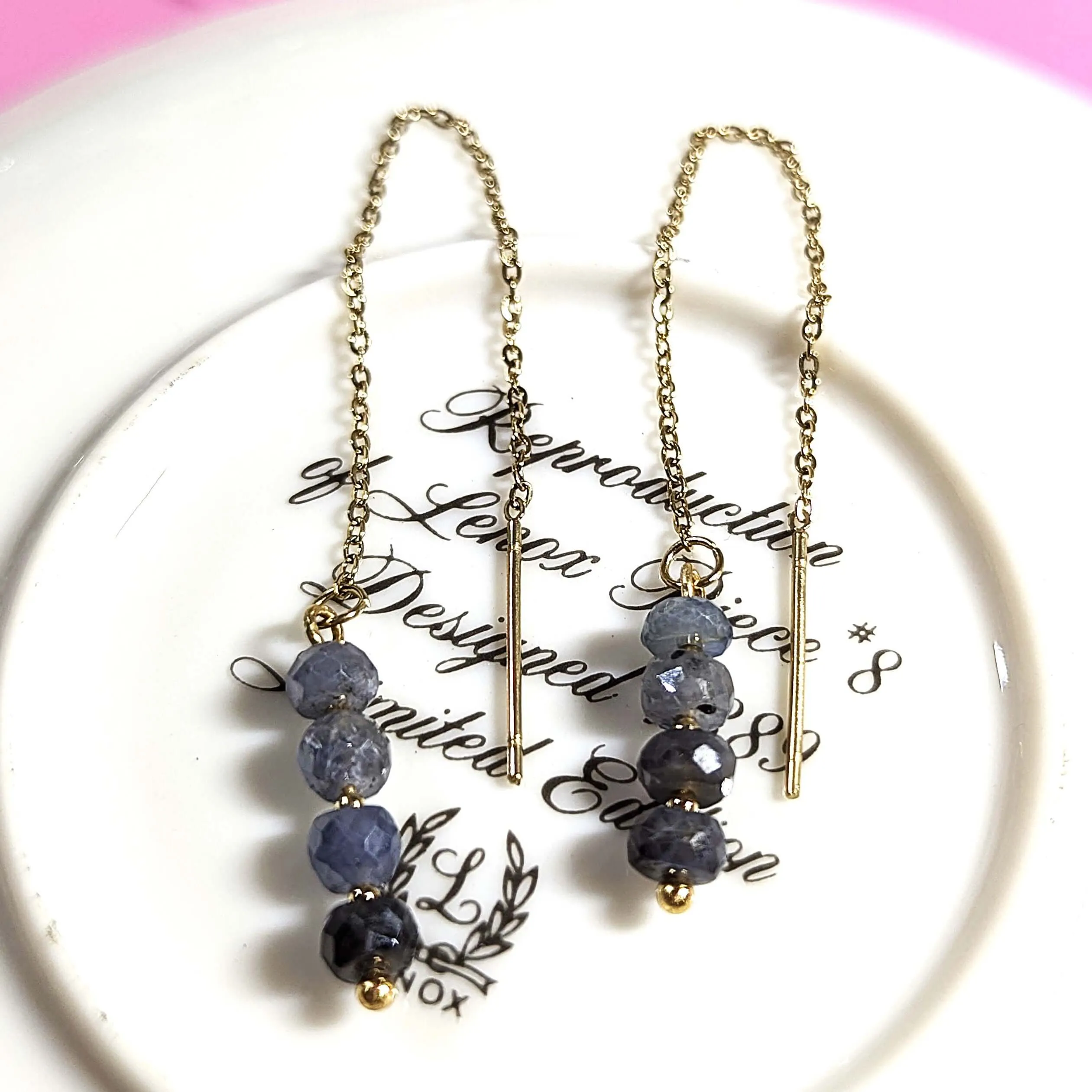 Blue Sapphire Threader Earrings