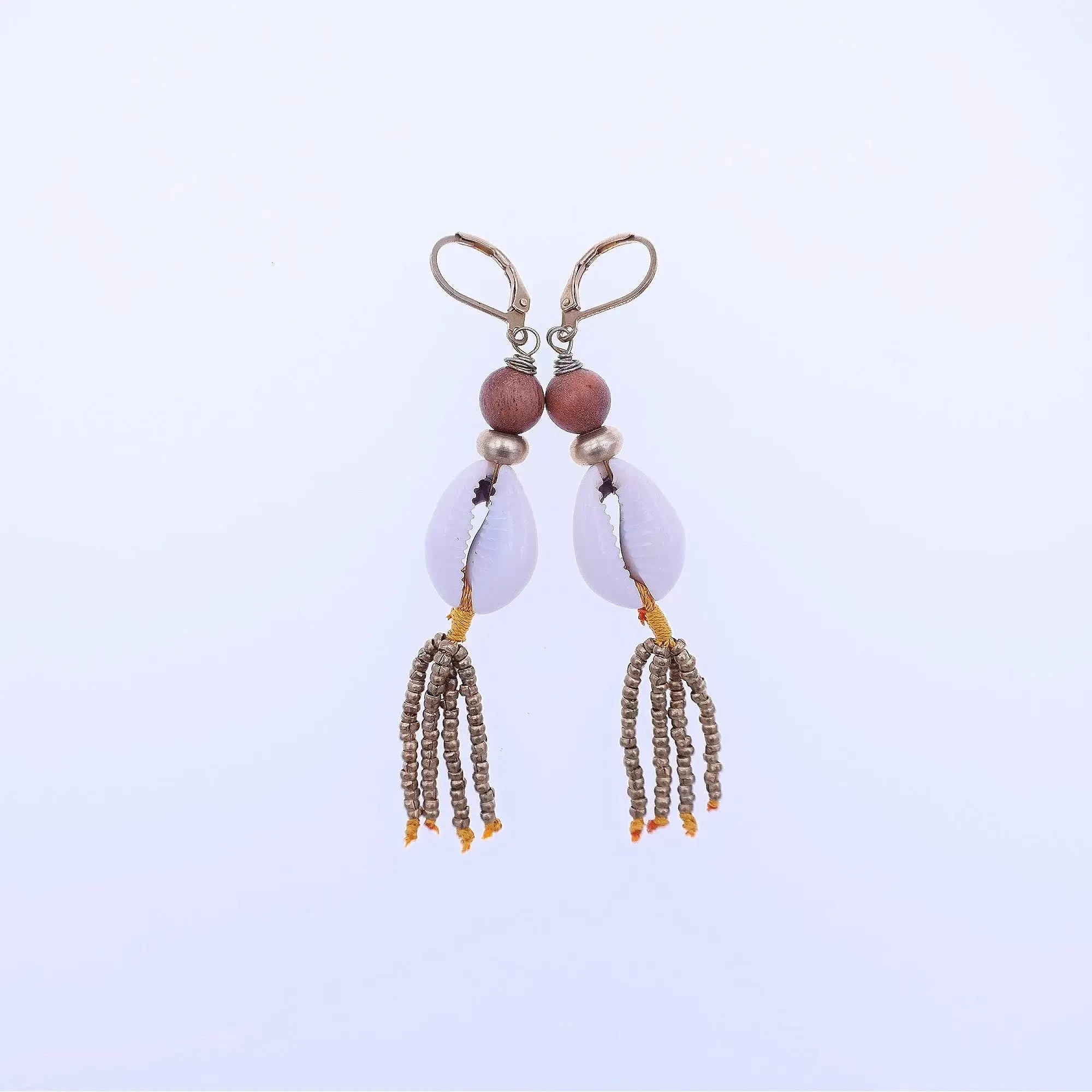 Boho Cowrie Shell Tassel Earrings - Feminine Serenity