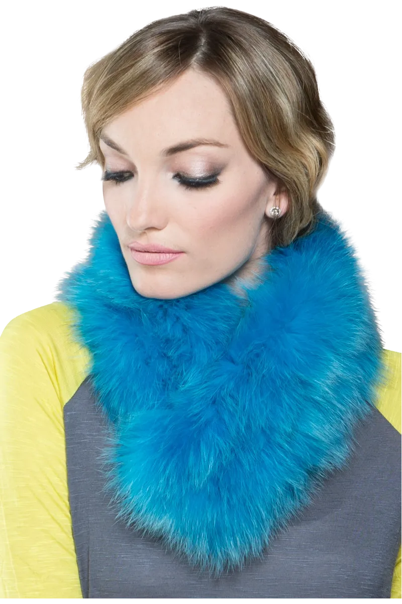 Bold Fox and Rabbit Clip Fur Scarf