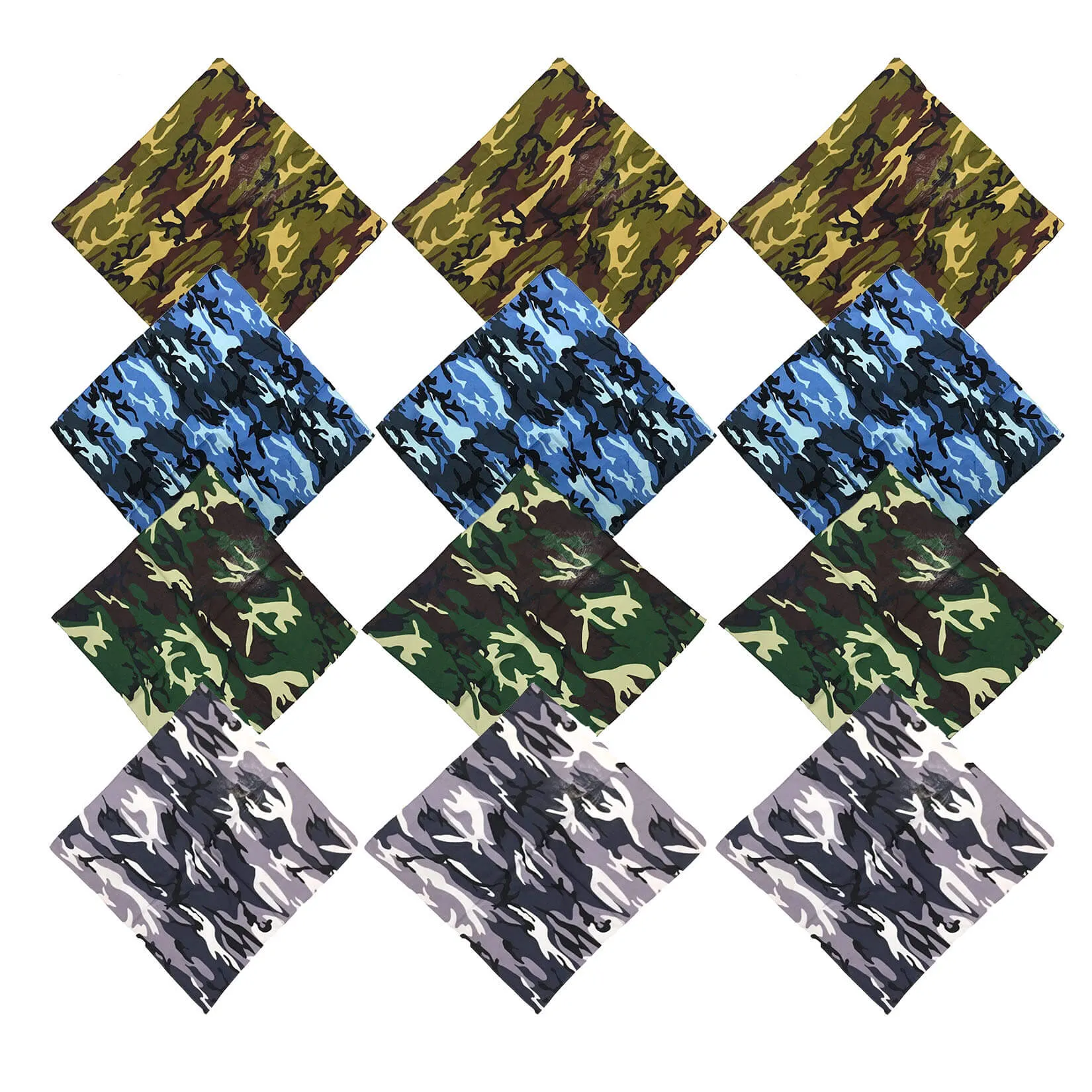 Camo Bandanas Cotton Headwraps Wristband Sports Face Cover for Running Cycling Hiking, 22 x 22 Inches