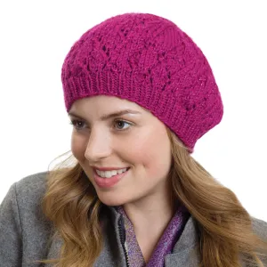 Caron Knit Raspberry Beret