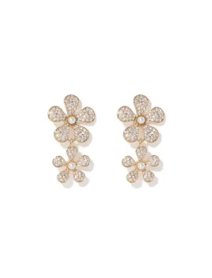 Carry Crystal Flower Drop Earrings