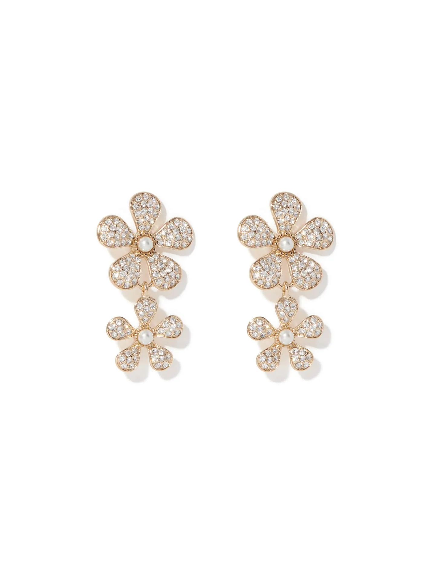 Carry Crystal Flower Drop Earrings