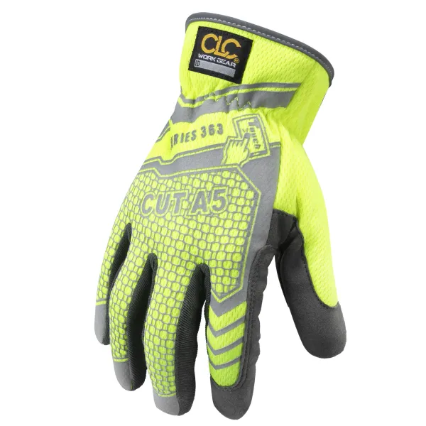 CLC 127M ANSI A5 Hi-Viz FlexGrip 363 Gloves, Size Medium