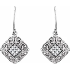 Diamond Vintage Scroll Earrings