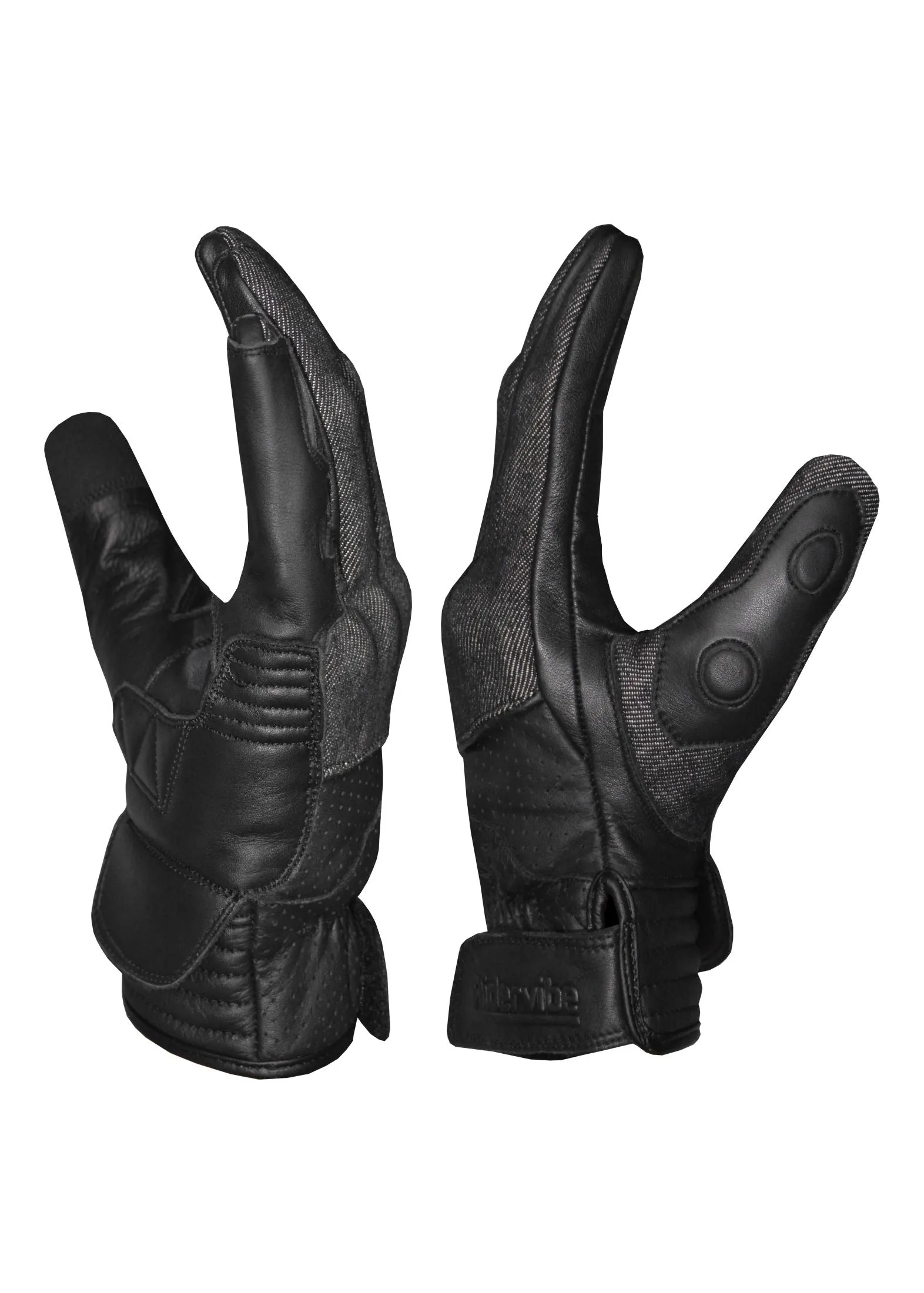 Dream Apparel Leather and Denim combination gloves