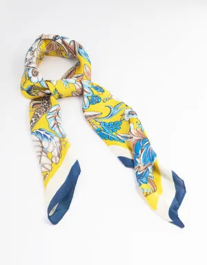 Fabric Geometric Floral Print Scarf