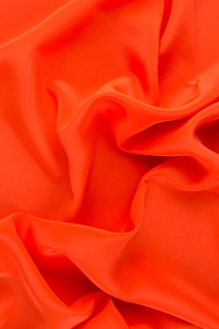 Flame Silk Crepe de Chine Fabric