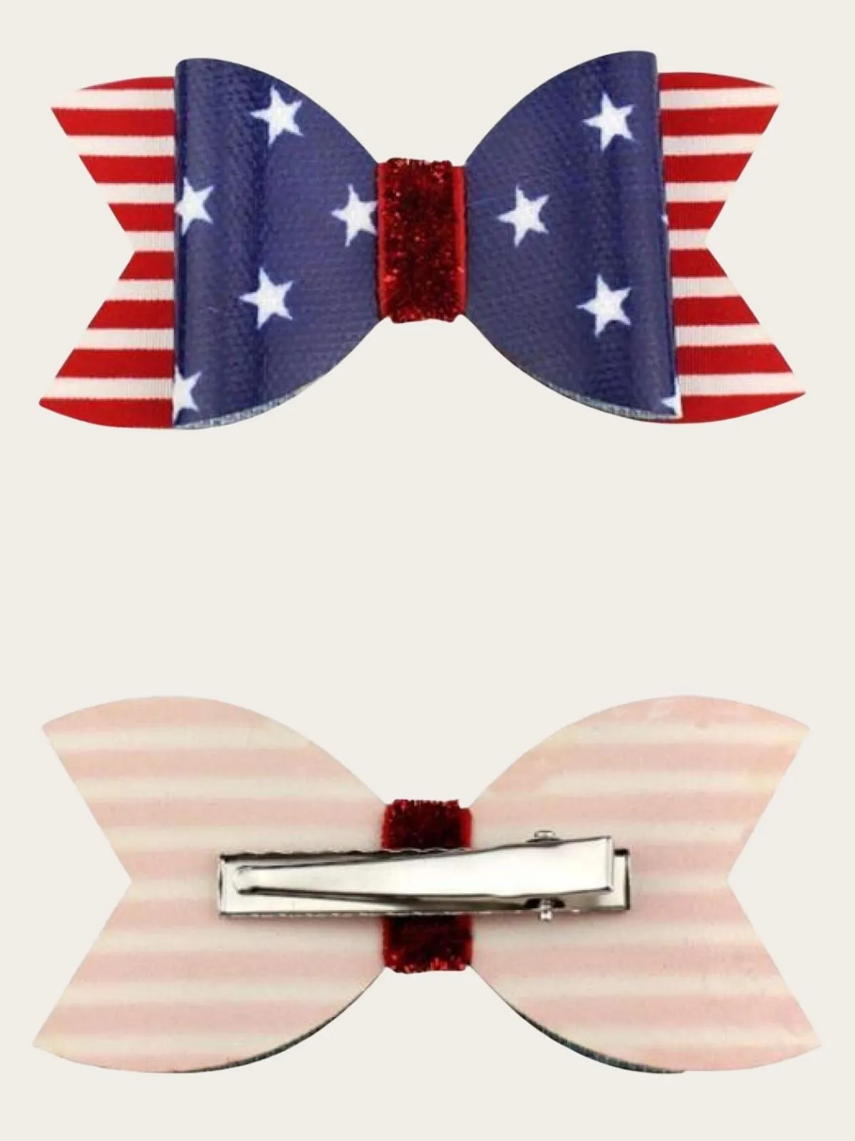 Girls American Flag Bow Hair Clip