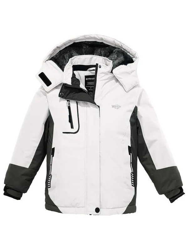 Girls Hooded Ski Fleece Winter Jacket