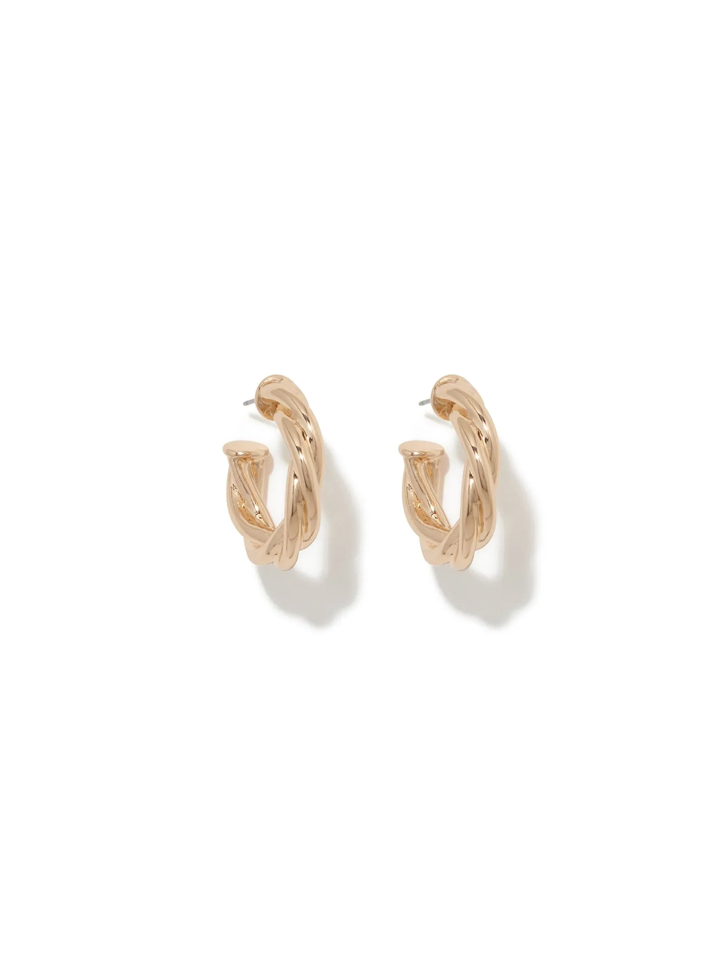 Glen Gold Plated Twist Hoop Earrings