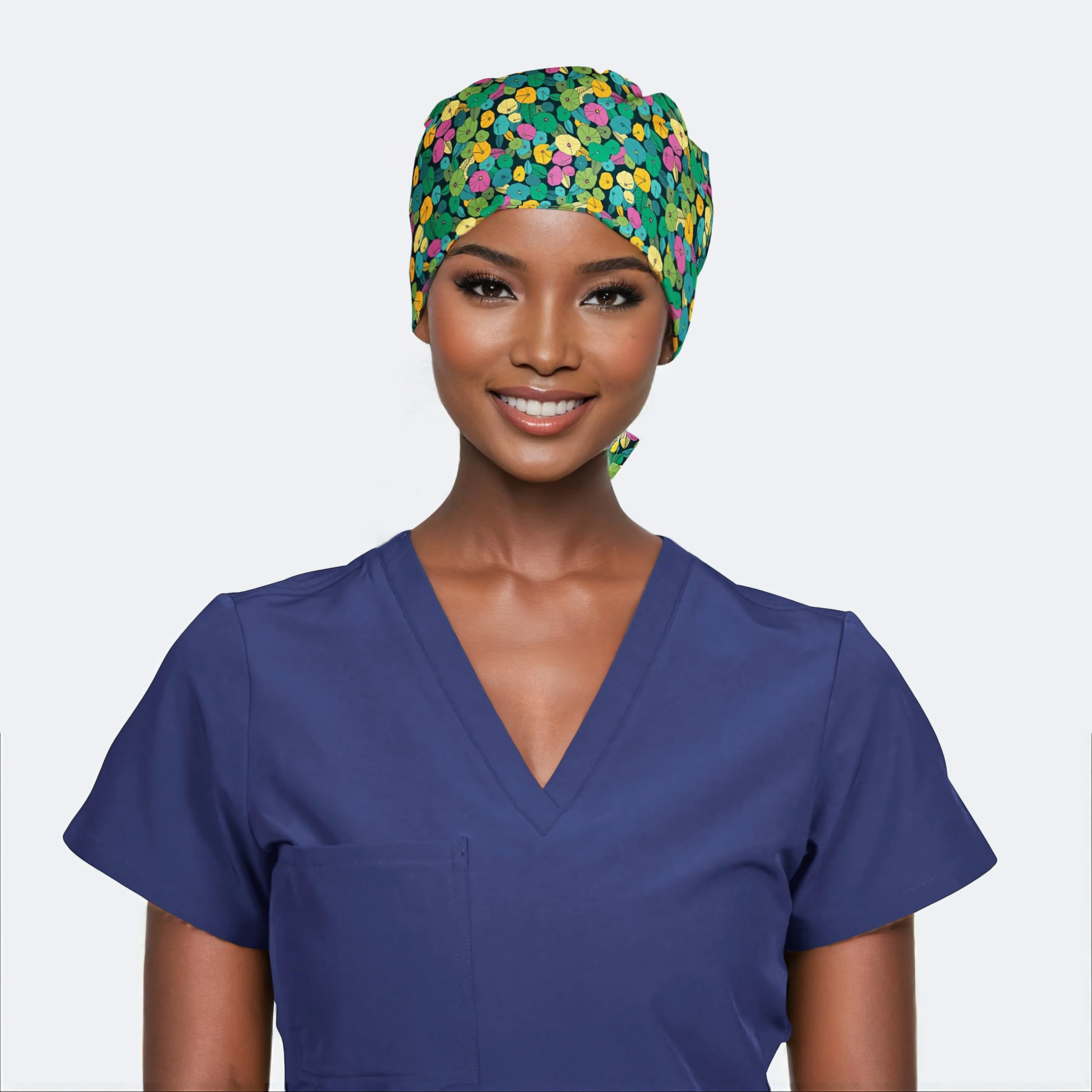 Glowing Petunias - Pixie Surgical Scrub Hats