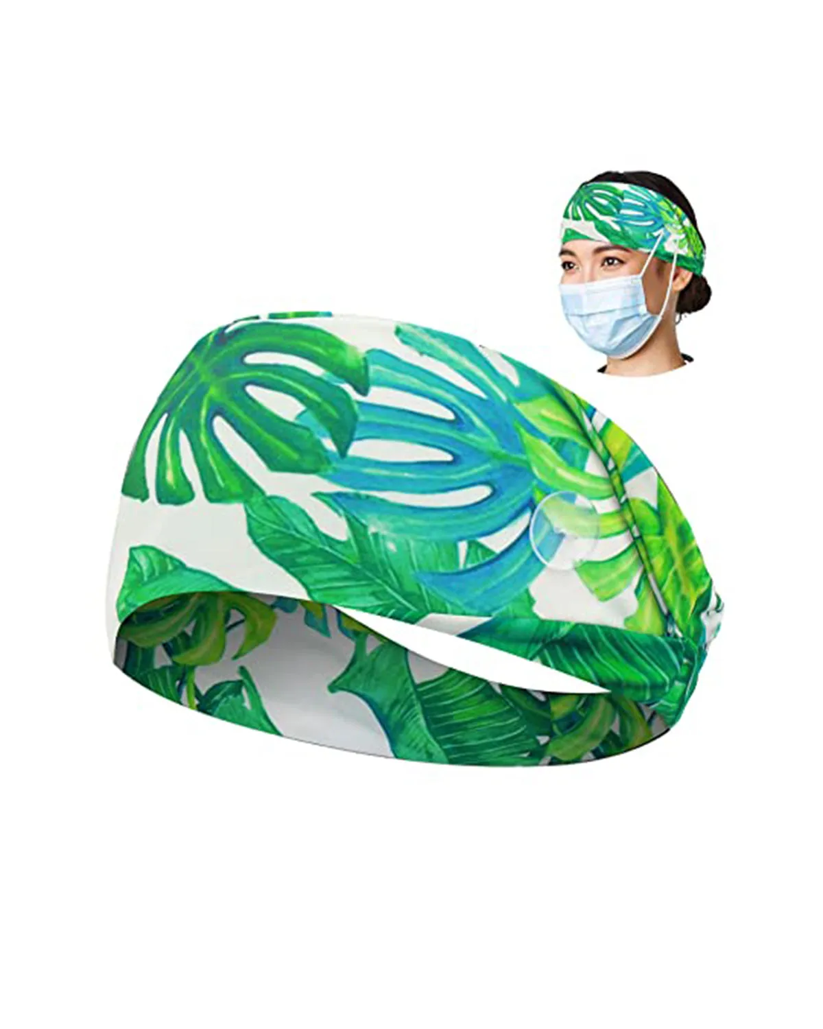 Hawkwell Unisex Scrub Cap - Osiria Green Leaves