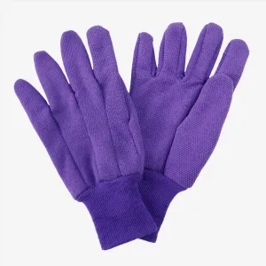 Kent & Stowe Purple Jersey Cotton Grip Gloves