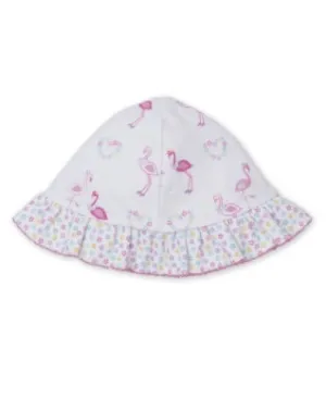 Kissy Kissy Flowers and Flamingos Reversible Sun Hat