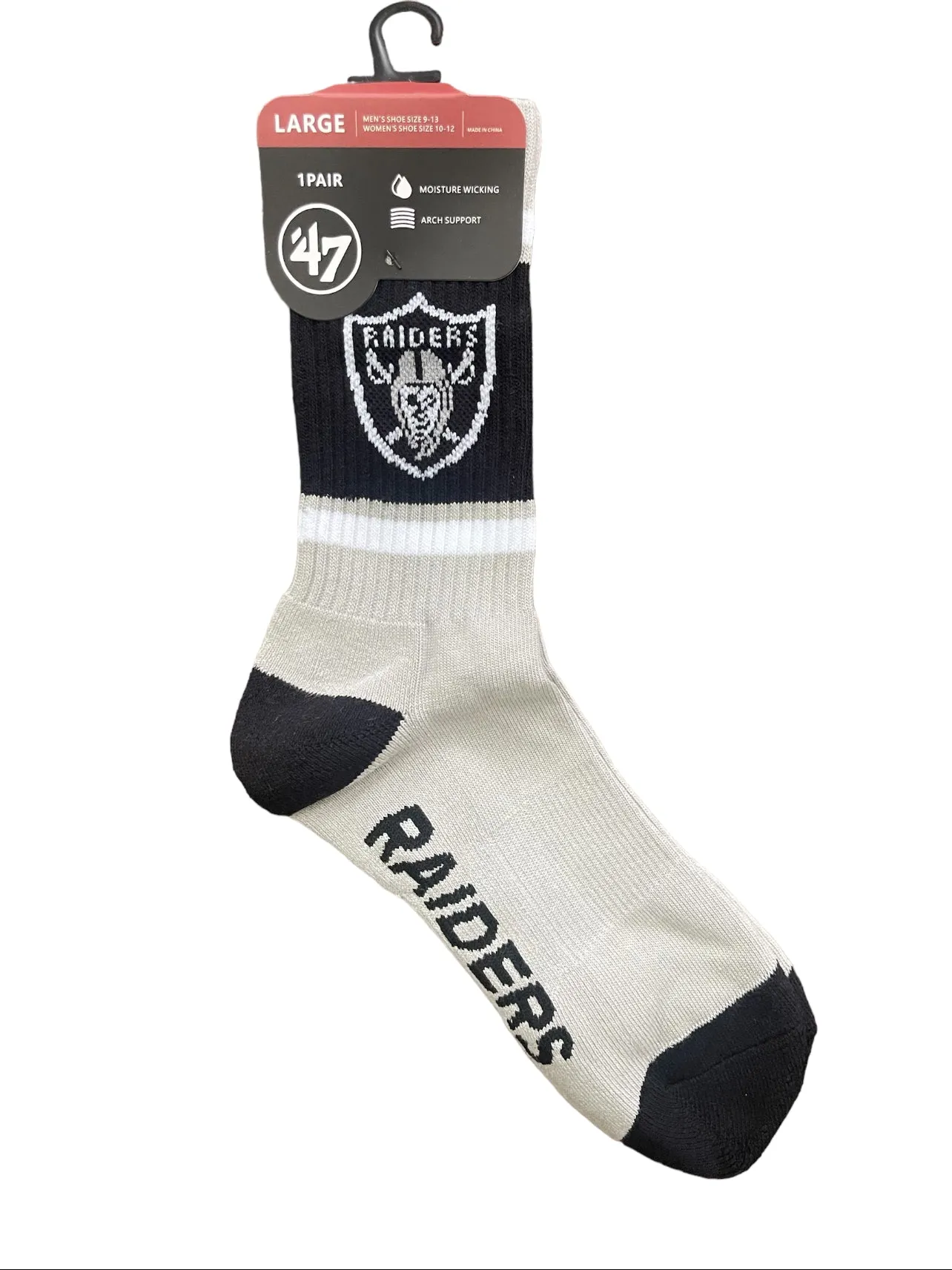 Las Vegas Pro Football Socks Adult Team Logo and Colors Large Crew Sport Socks Footwear for Men and Women Game Day Apparel