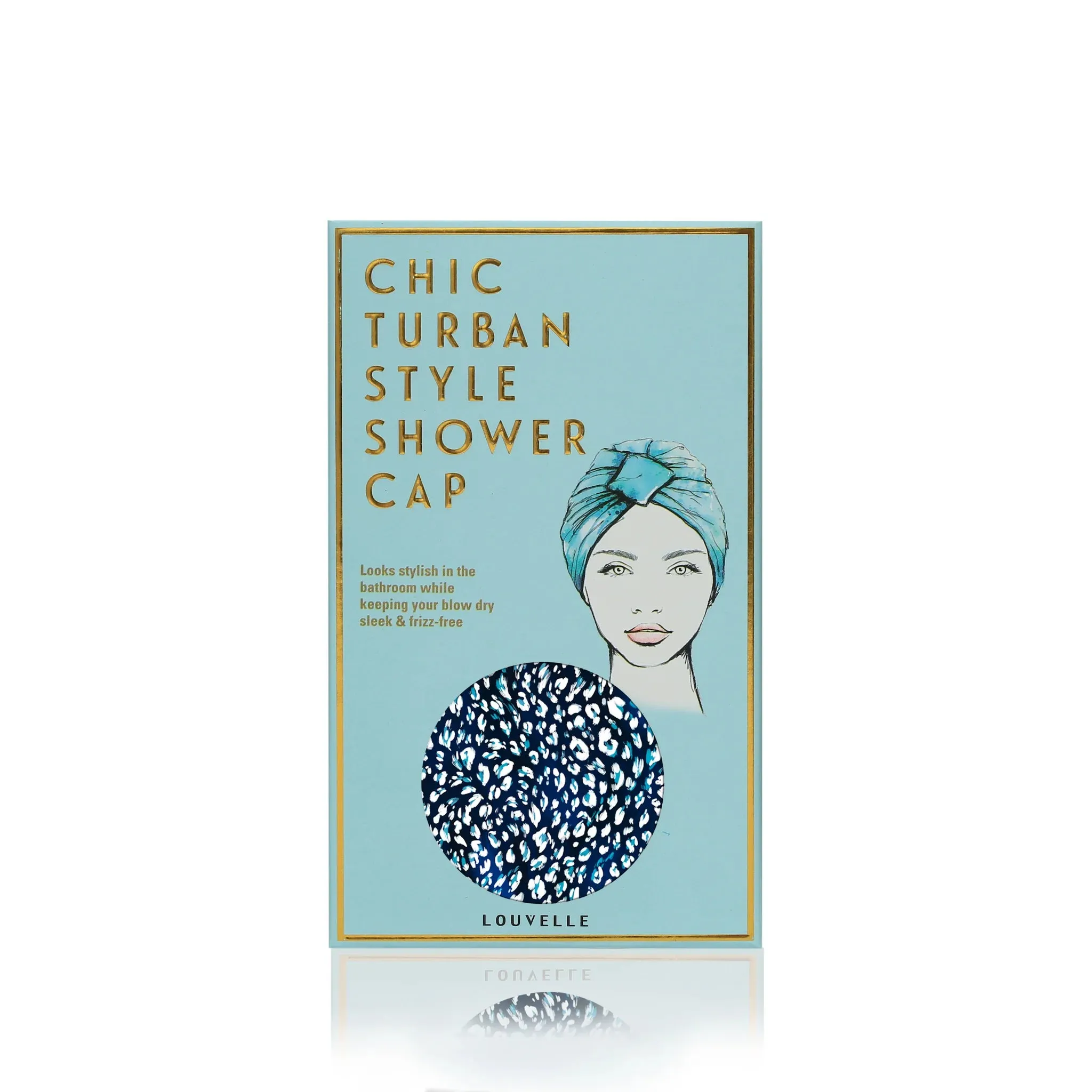 LOUVELLE - AMELIE Shower Cap - Denim Leopard