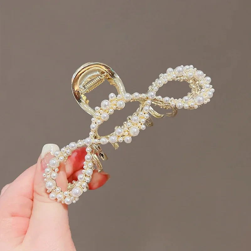 Luxury Rhinestones and Pearls Elegant Hair Claw Clip Collection