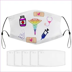 Medical Symbols Face Mask with Filter Element