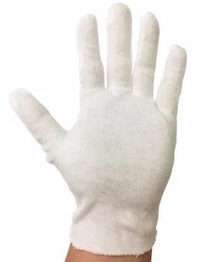 Men's Medium Weight White 100% Cotton Lisle Inspection Gloves