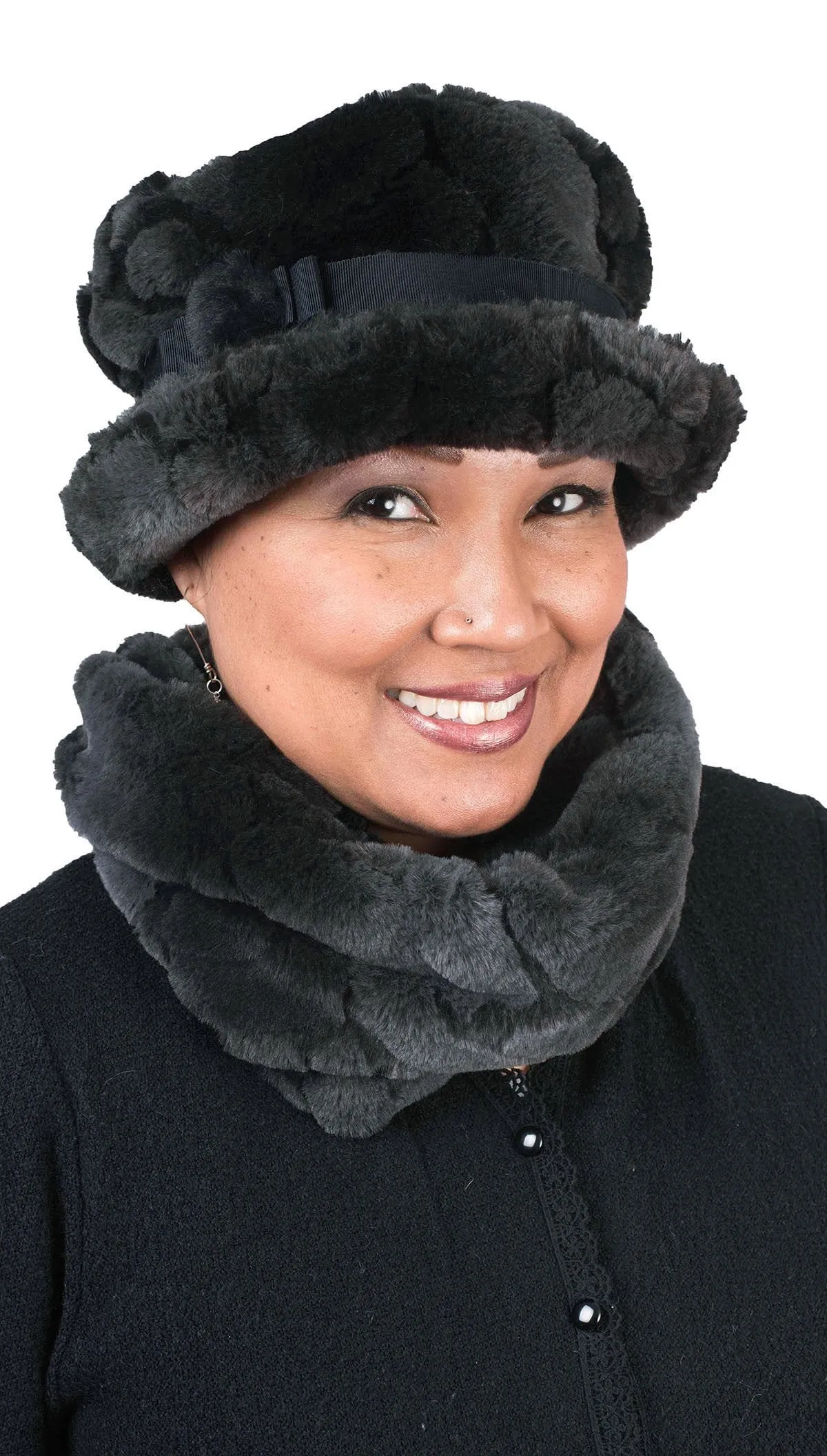 Men's Neck Warmer - Luxury Faux Fur in Aubergine Dream -  Sold Out!