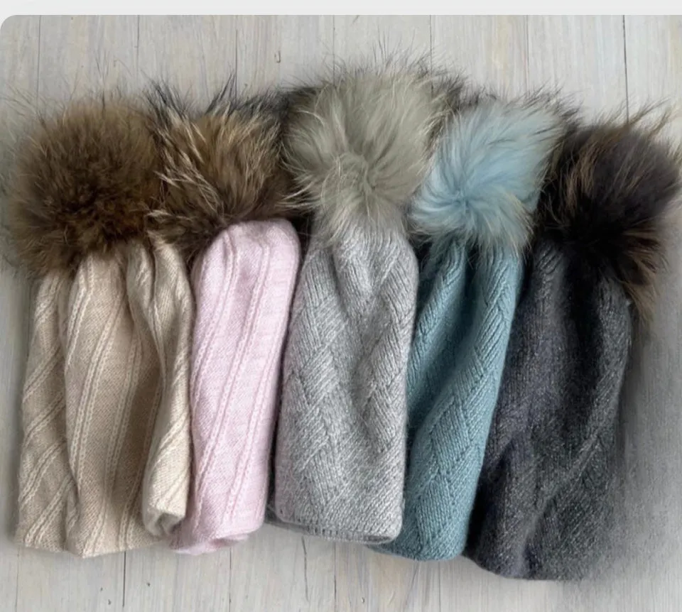 Metallic Pom Pom Beanie Collection