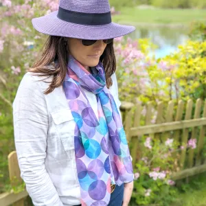 Mingling Circles Scarf - Lilac River (50x180cm)