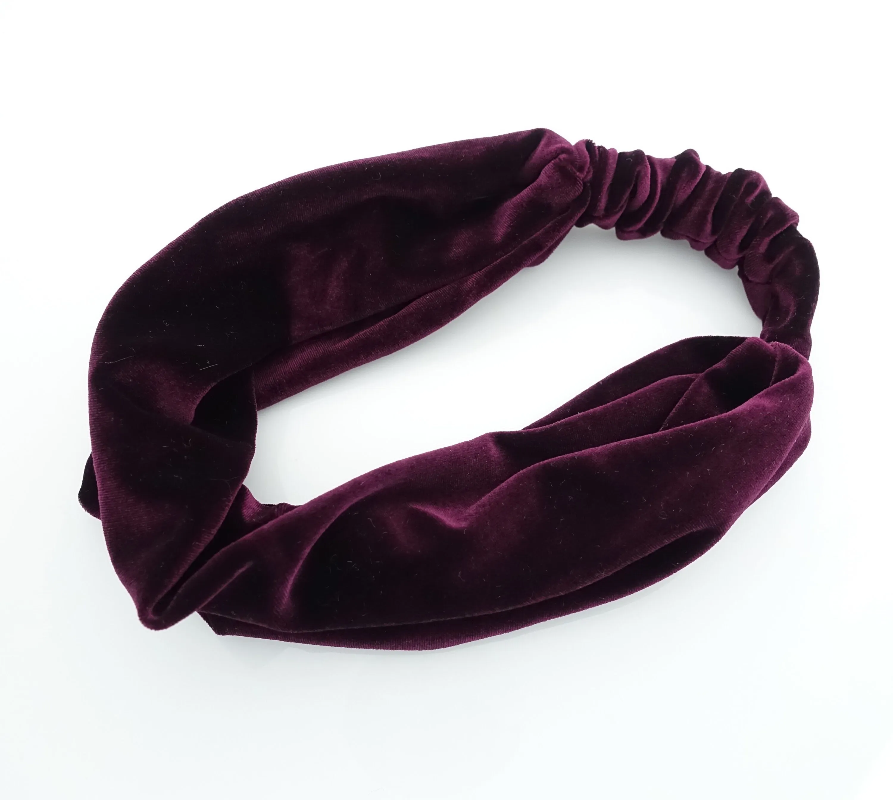 plain velvet fashion headband women elastic hair turban headwrap