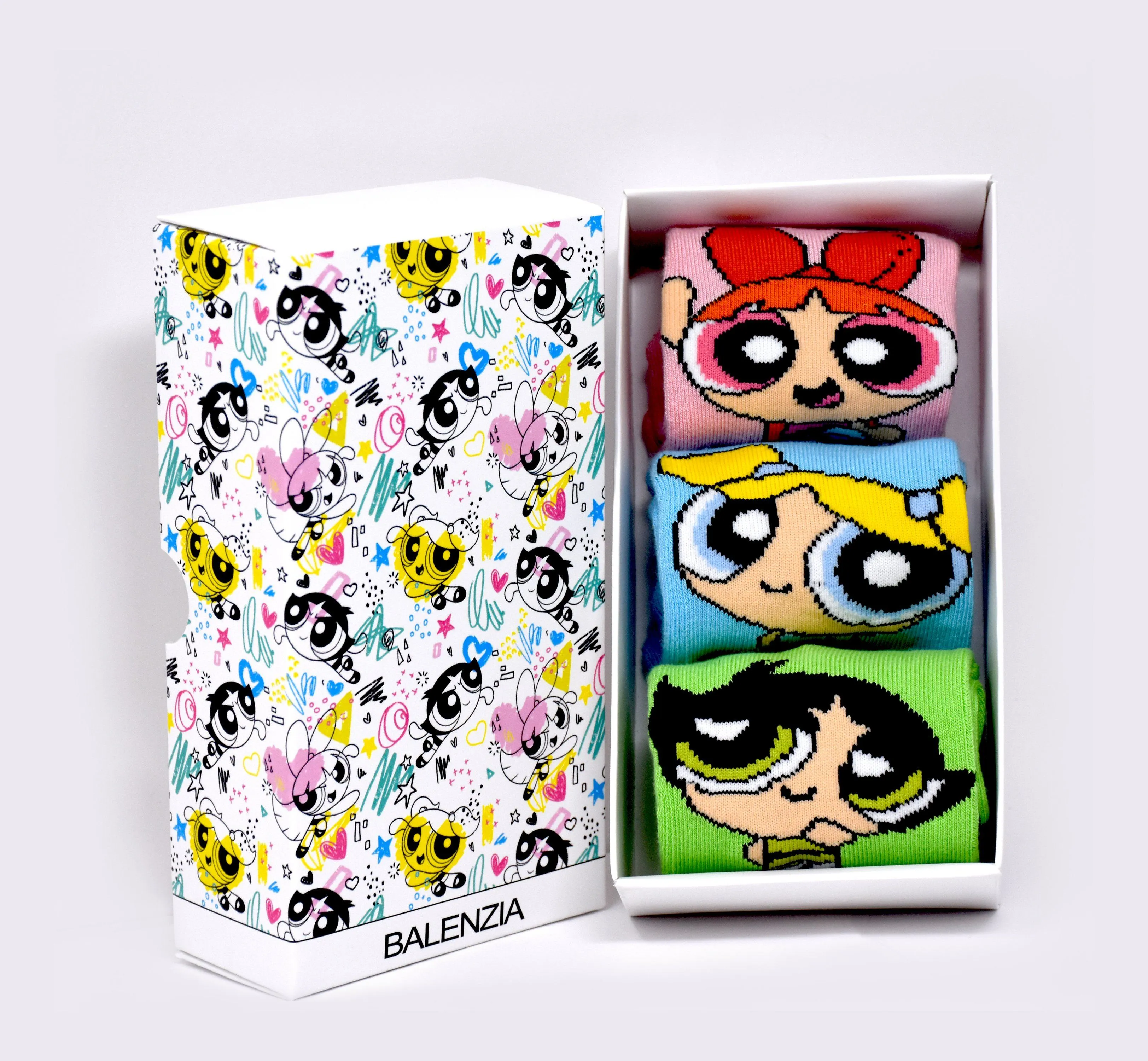 Powerpuff Girls By Balenzia Low Cut Socks for Kids (Pack of 3 Pairs/1U)