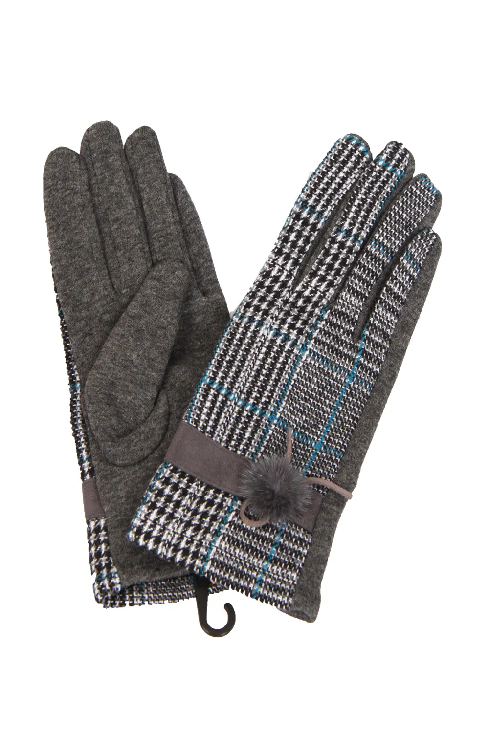 Prince Of Wales Check Tartan Soft Jersey Gloves