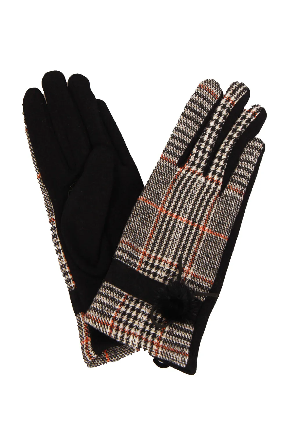 Prince Of Wales Check Tartan Soft Jersey Gloves