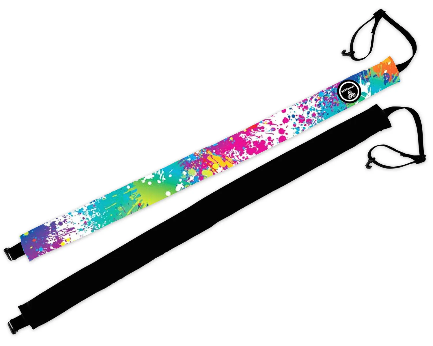 RAVEbandz Adjustable Headbands - (Paint Splatter White)