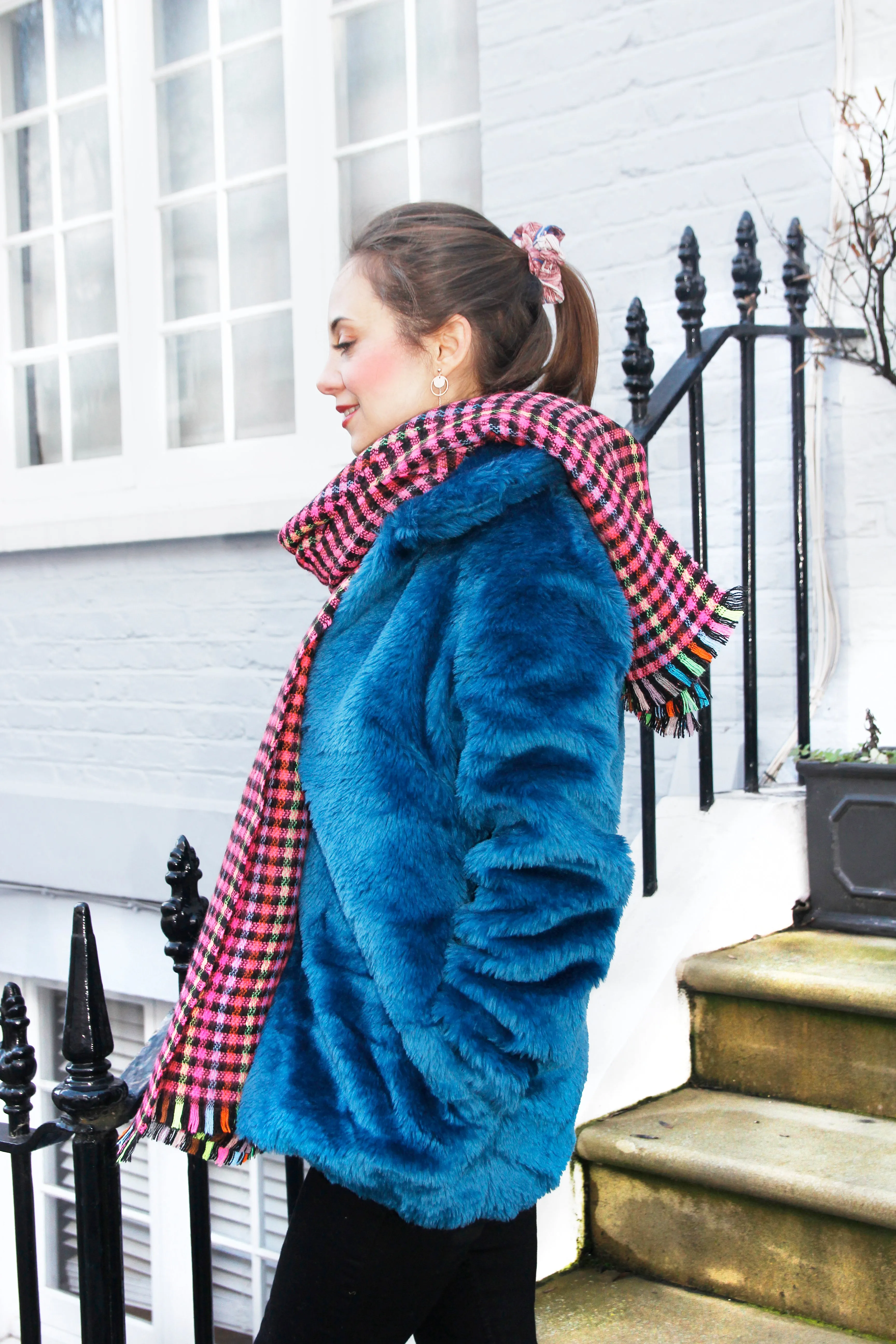 Red Multi Colour Scarf - Reversible Wide Plaid Scarf