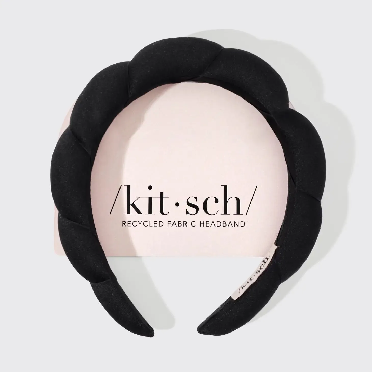 The Recycled Fabric Puffy Headband - Black