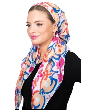 Tie Ur Knot Italian Tile Adjustable Pre-Tied Bandanna with Full Non Slip Grip