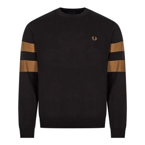 Tipped Sleeve Crew Neck Jumper