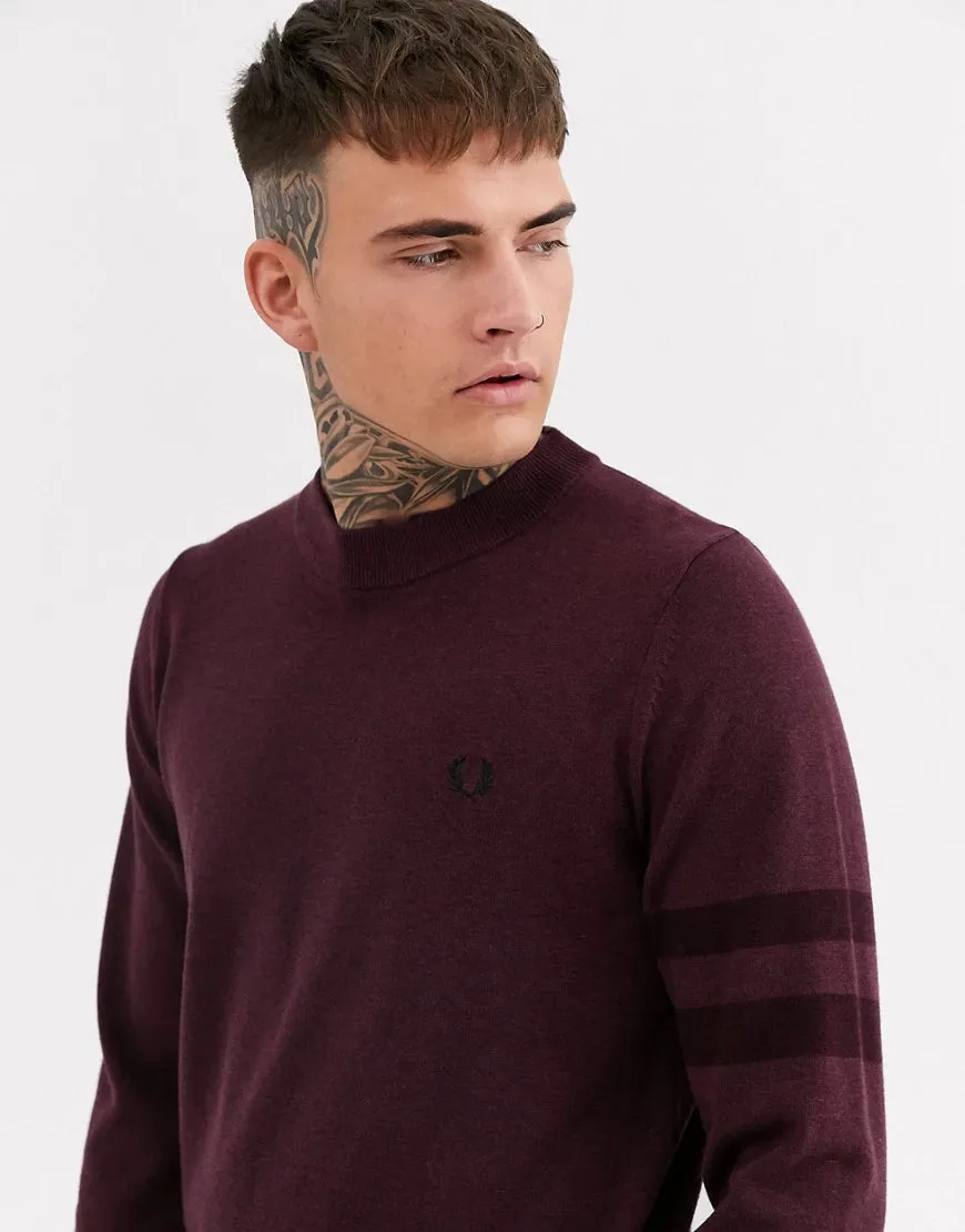 Tipped Sleeve Crew Neck Jumper