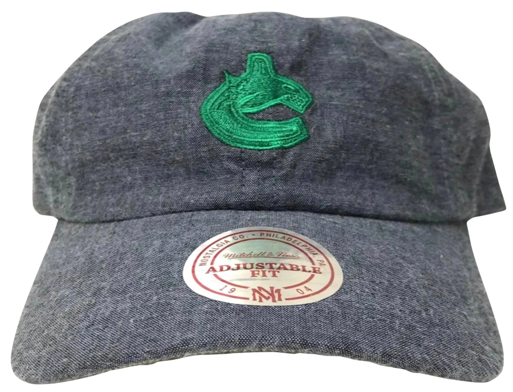 *Vancouver Canucks* soft shell curved beak strapback hats by Mitchell & Ness