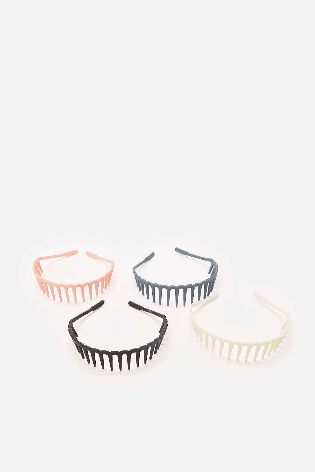 Women Plastic Tooth Head Band Set (4 Piece)