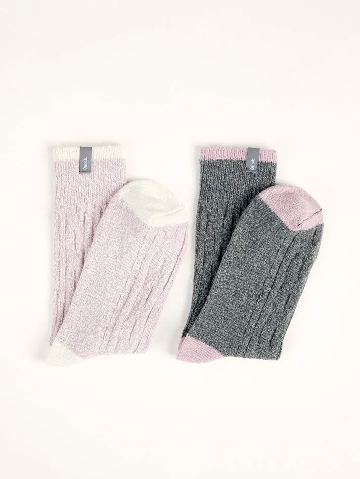 Women's Ultra-Soft Crew Socks (2 Pairs) - Pink