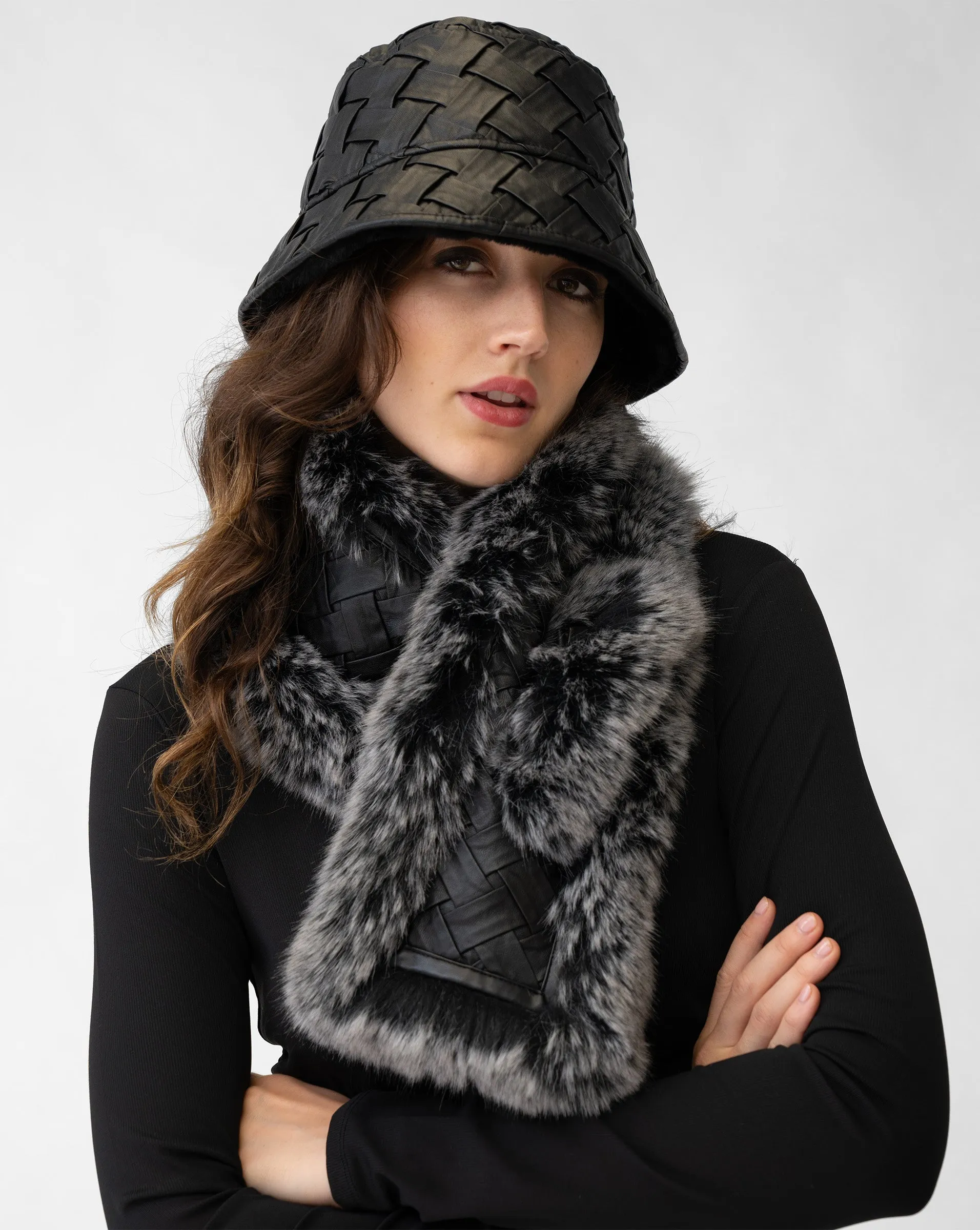 Woven Faux Fur Scarf